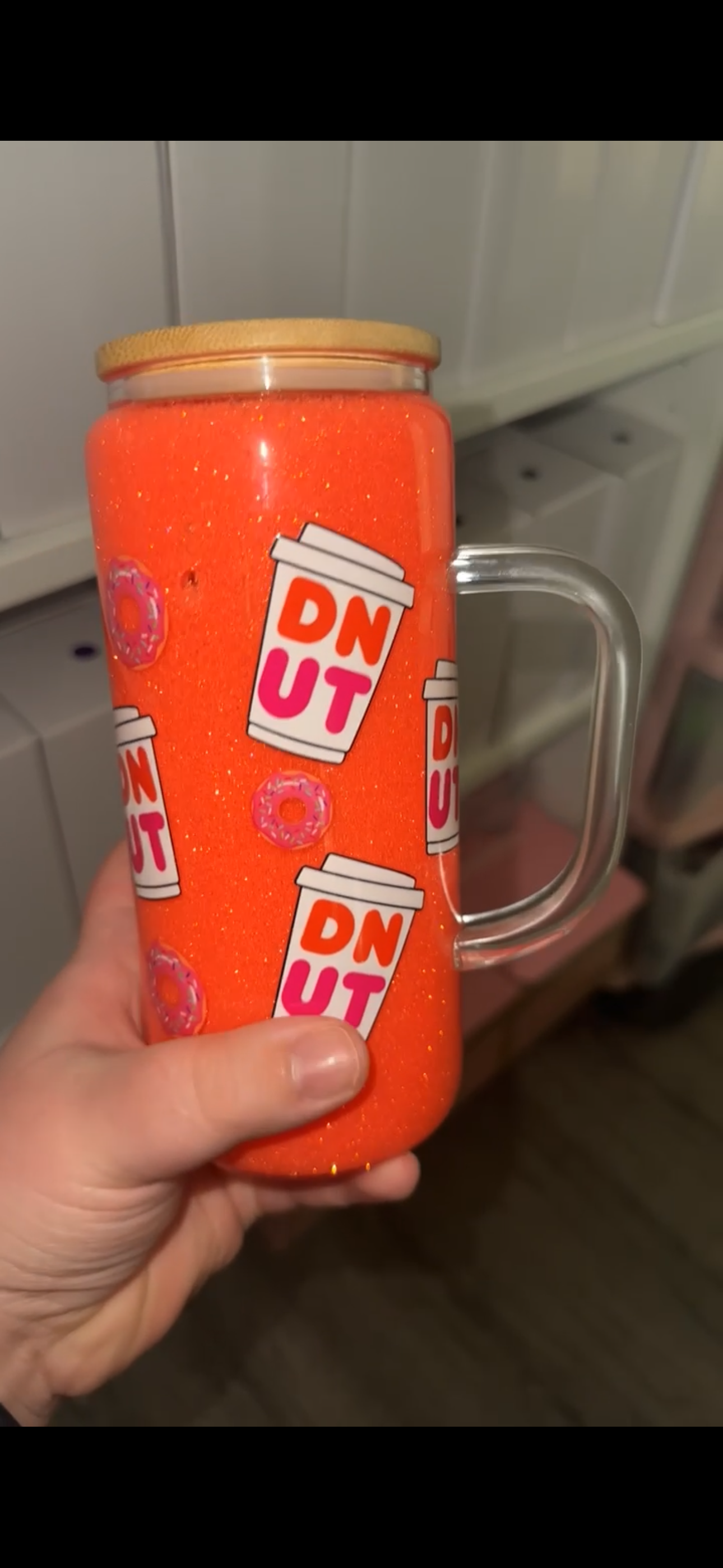 20oz with handle RTS Glass SnowGlobe