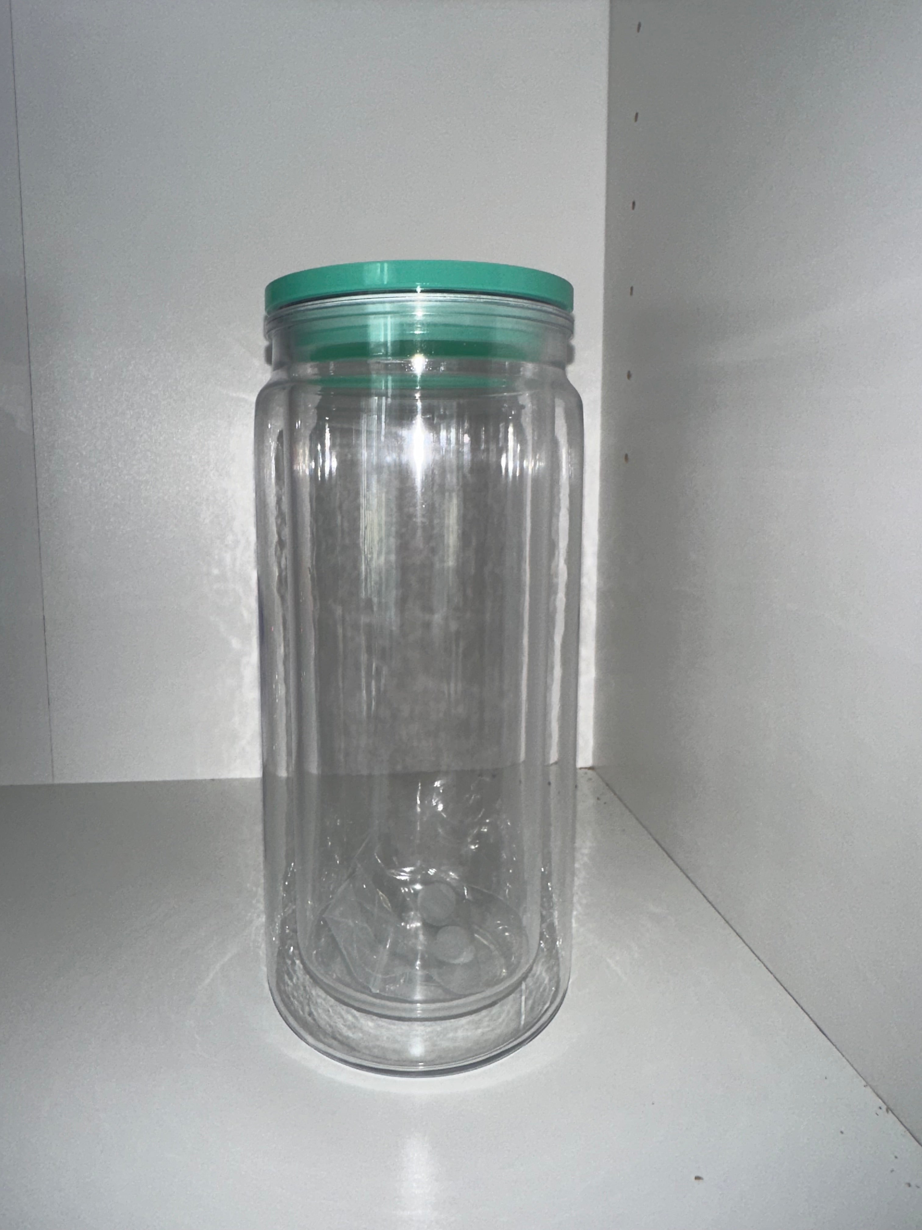 16oz Acrylic SnowGlobe with Light Green Lid