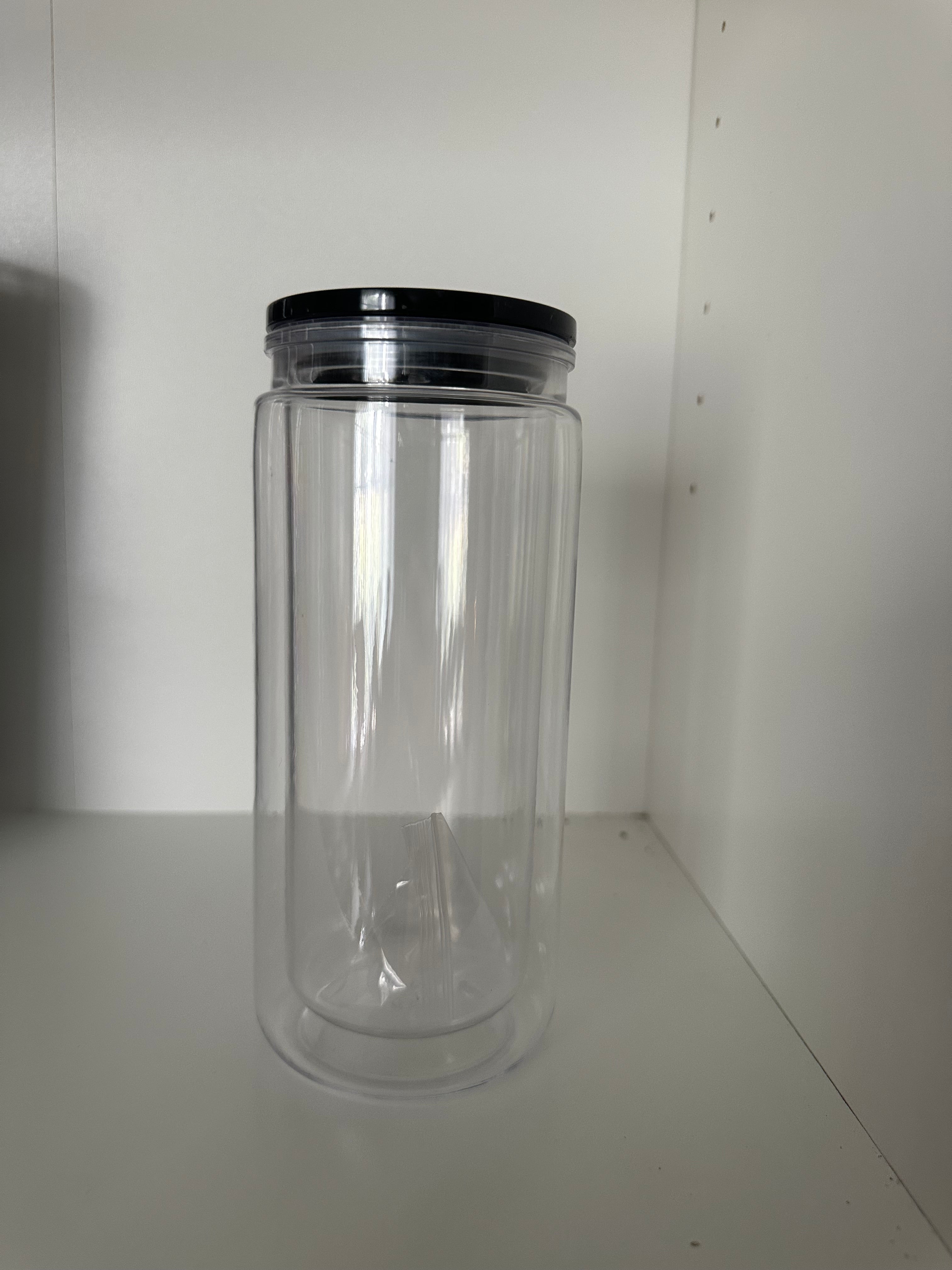 16oz Acrylic SnowGlobe with Black Lid