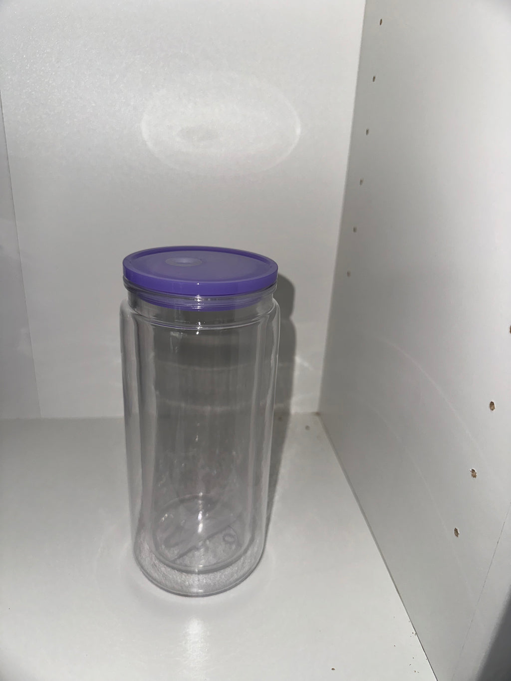 16oz Acrylic SnowGlobe with Purple Lid
