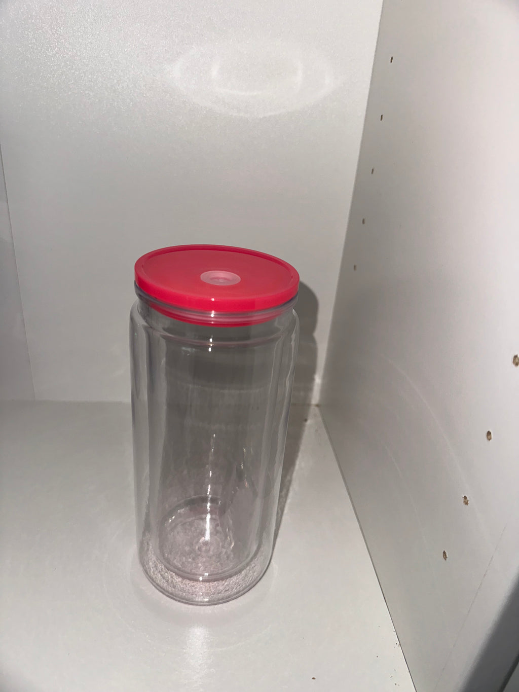 16oz Acrylic SnowGlobe with Hot Pink Lid