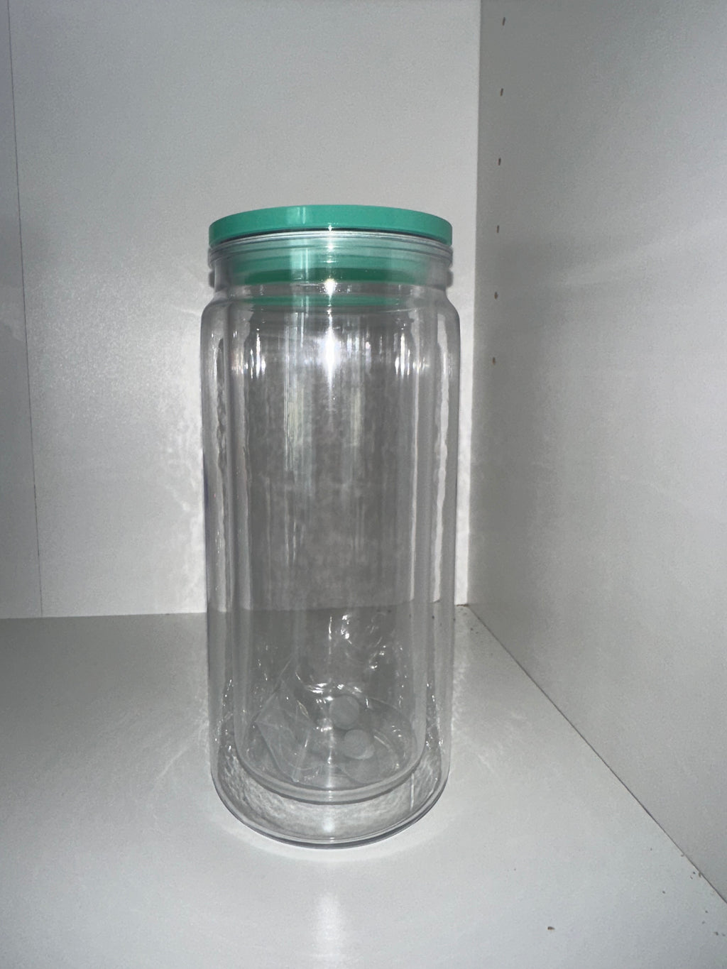 16oz Acrylic SnowGlobe with Light Green Lid